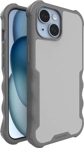 smartish iPhone 15 Schutzhülle – Gripzilla kompatibel mit MagSafe [Rugged + Tough] Strapazierfähige, gepanzerte schlanke Abdeckung mit Fallschutz – Grauer Bereich