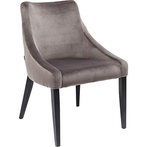 Kare 83581 Stuhl ohne Armlehne Black Mode Velvet Grau-Schwarz