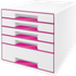LEITZ 52142023 - Schubladenbox, WOW CUBE, pink