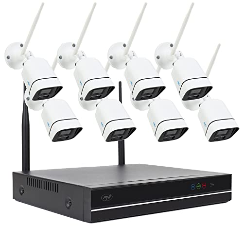 PNI House WiFi660 NVR 8-Kanal-Videoüberwachungskit und 8 drahtlose Außenkameras 3MP, P2P, IP66
