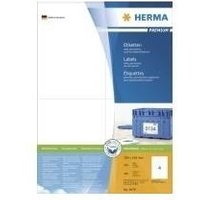 HERMA Premium - Permanent selbstklebende, matte laminierte Papieretiketten - weiß - A6 (105 x 148 mm) - 400 Etikett(en) (100 Bogen x 4) (4676)