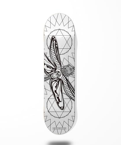 Skateboard Skateboard Deck Board Black Revolver Libelula White Black 8.7