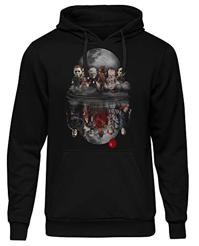 Uglyshirt89 Evil Six Männer Herren Kapuzenpullover | Horror Halloween Nightmare Freddy Michael Myers Jason Clown Friends (XXL)