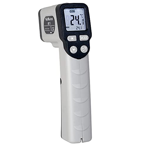 Voltmaster IRT 1 Infrarot-Thermometer, Temperatur Messgerät, infrared thermometer gun (kontaktlos, LCD mit Hintergrundbeleuchtung, Data-Hold-Funktion, Schlag-/bruchfester ABS-Kunststoff), Grau/Schwarz