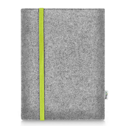 Stilbag Hülle für Samsung Galaxy Tab S4 | Etui Case aus Merino Wollfilz | Modell Leon in hellgrau/Lime | Tablet Schutz-Hülle Made in Germany