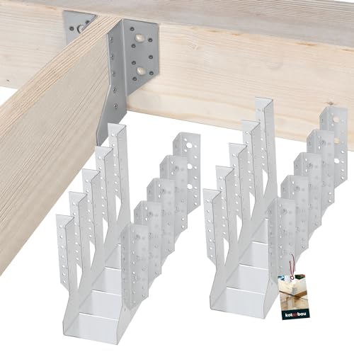 KOTARBAU® 10er Set Balkenschuh Typ A 100 mm Holzbalkenverbinder Balkenverbinder Verbinder für Baukonstruktion außenliegend