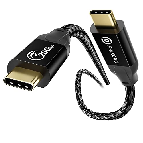 PHIXERO USB C auf USB C Kabel 100W (20Gbps, 3M) USB C Kabel 3.2 Gen 2x2 mit 4K Videoausgang, kompatibel mit MacBook Pro Thunderbolt 3, Samsung Galaxy S22/21/20, iPad Pro