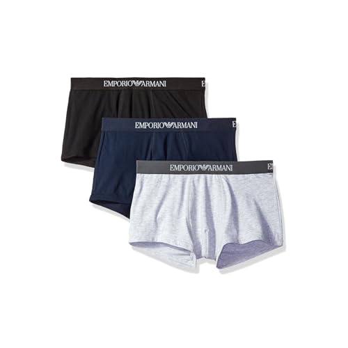 Emporio Armani Underwear Herren 111610CC722 Retroshorts, Mehrfarbig (Marine/GRG Mel/Nero 94235), X-Large (3er Pack)