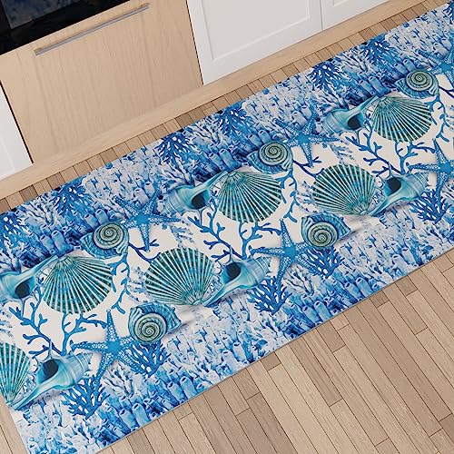 PETTI Artigiani Italiani Teppich für Küche 52x340 cm Corallo Blu