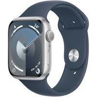 Apple Watch Series 9 GPS 45mm Aluminium Silber Sportarmband Sturmblau - M/L