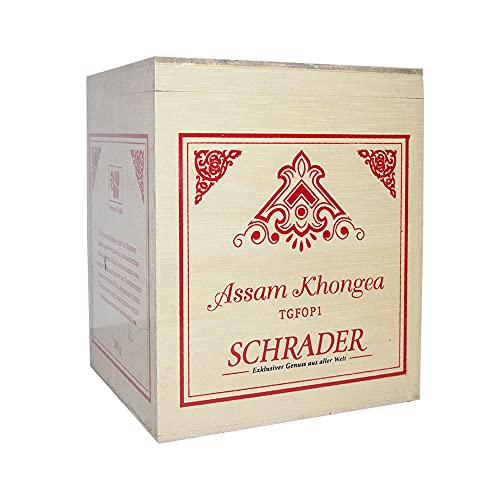 Schrader | Schwarzer Tee | Assam | Khongea TGFOP1| im Holzkistchen | 500g
