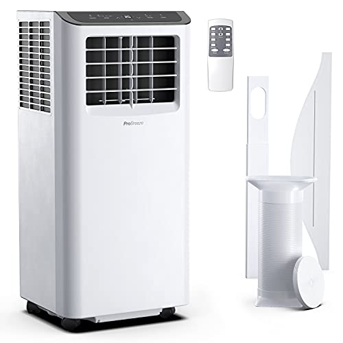 Pro Breeze™ 4-in-1 Mobile Klimaanlage mit 9000 BTU - Luftkühler, Ventilator, Luftentfeuchter, Nachtmodus - Klimagerät mit Energieklasse A, Fensterabdichtung Set, Fernbedienung und 24h Timer