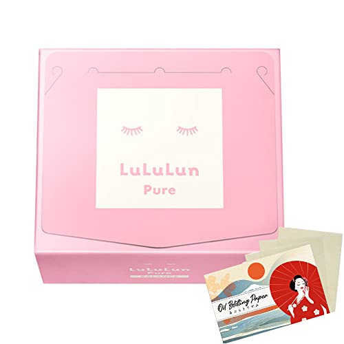 Lululun Pure Facial Sheet Mask Pink Balance - 36 sheets - Blotting Paper Set