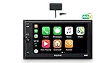 Sony XAV-AX1005KIT DAB+ Media Receiver, Touchscreen 6,2 Zoll, mit Bluetooth und Apple CarPlay und DAB+ Antenne inklusive, Schwarz