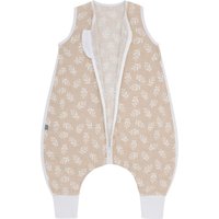 emma & noah Premium Baby Schlafsack mit Füßen Sommer, Bequem & Atmungsaktiv, 100% Bio-Baumwolle, OEKO-TEX Zertifiziert, Flauschig, Bewegungsfreiheit, 0.5 TOG (Floral Sand, 90 cm)