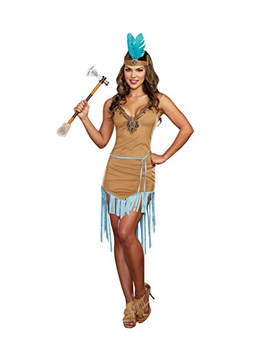 Dreamgirl 9828 Native American Kostüme in Erwachsenengröße, hautfarben, Medium