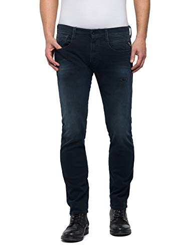 Replay Herren Anbass Slim Jeans, Blau (Dark Blue 7), W30/L32 (Herstellergröße: 30)