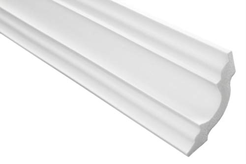 Zierleisten Sparpaket E-14 | leicht und stabil | extrudiertes Styropor | Stuckprofile | Decken-/ und Wandübergang | modern weiß | dekorativ | XPS | 50 x 50 mm | 50 Meter
