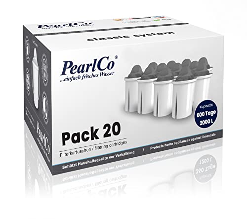 PearlCo - Protect+ classic Pack 20 Filterkartuschen für sehr hartes Wasser - passend zu Brita Classic