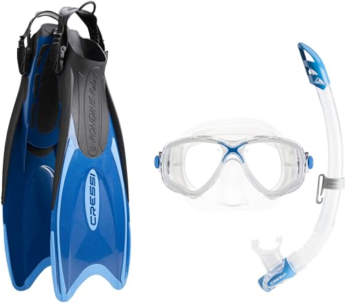 Cressi Palau Marea Bag Schnorchel-Sets, Blau/Azurblau, L/XL-44/47