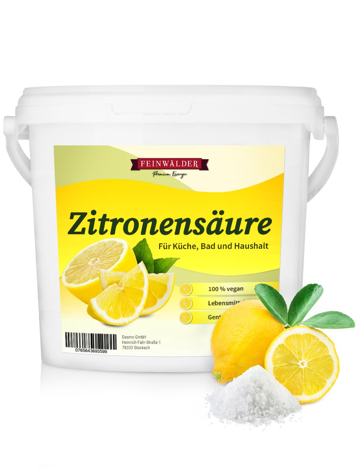 Feinwälder® Premium Zitronensäure Pulver 10 kg in Lebensmittelqualität (E330) für Küche und Haushalt/natürlicher Kalkentferner und Reinigungsmittel/Limonaden, Fruchtsäfte und zum Backen