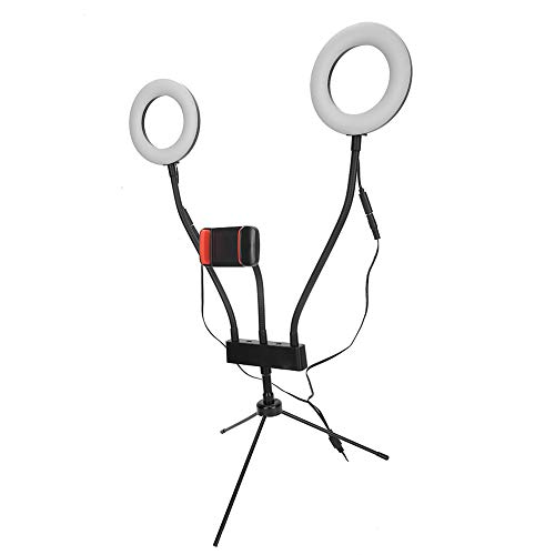 5-Zoll-Selfie-Ringlicht-LED Einstellbares Fülllicht mit Stativ-Handyständer USB-fähiges Desktop-Ringlicht-Kit für Video, Make-up, Selfie, Fotografie, Live-Streaming,