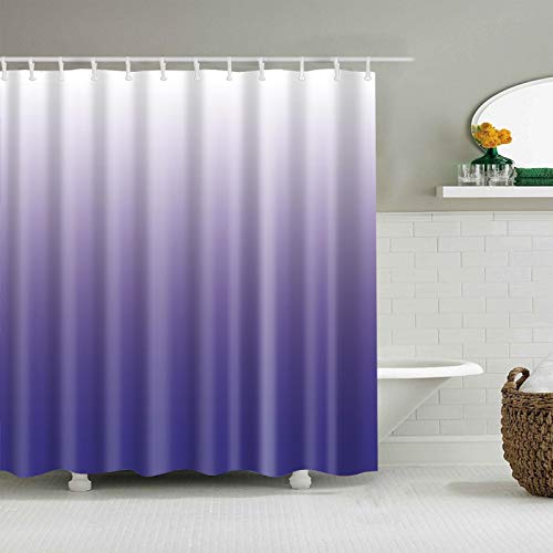 Yanyan Art Duschvorhänge Duschvorhang mit Farbverlauf, wasserdicht, bunt, blau, lila, Badvorhang mit 12 Haken für Badezimmerdekoration 59x83in-150x210cm/WxH