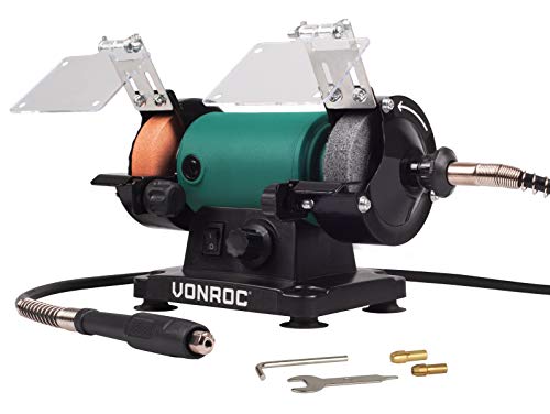 VONROC Doppelschleifer/Doppelschleifmaschine/Multifunktionswerkzeug 150W - 75mm mit flexibler Welle
