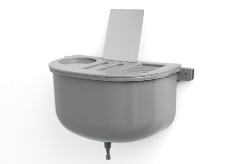 Agande Wasserbehälter 10 l mit Deckel als Ablagefunktion und gratis Spiegel für Handwaschbecken Toilette Camping Keller Garten Baustellen WC