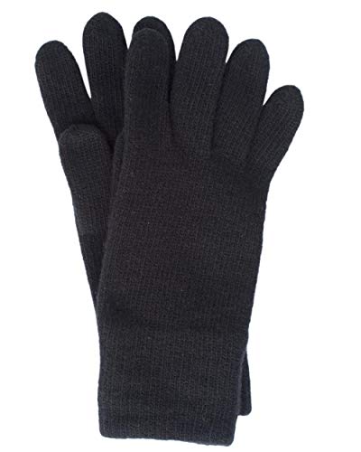 Foster-Natur, Damen Handschuhe, 100% Wolle, Viele Farben (7,5, Schwarz)