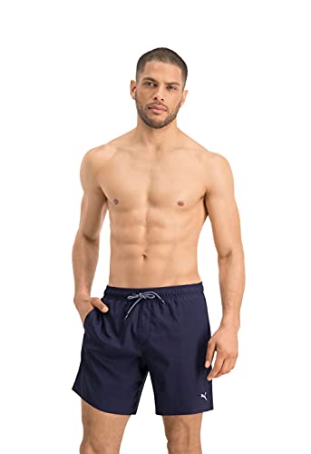 PUMA Mens mid-Length Men's Swimming Visible Drawcord Board Shorts, Navy, XL