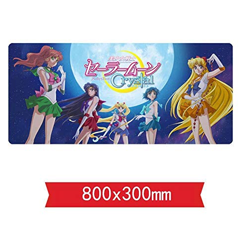 IGIRC Mauspad Cartoon Sailor Moon 800X300mm Mauspad, Speed Gaming Mousepad, Erweitertes XXL großes Mousemat mit 2mm starker Basis, für Notebooks, PC, G