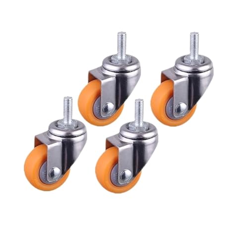 (4er-Pack) 1-Zoll-Schraubenrollen, orangefarbene PP-Möbelräder, geräuschloser Vitrinenlautsprecher (Color : G, Size : 1.0 Inch)