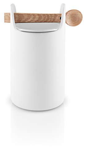 Eva Solo Toolbox Aufbewahrungsbehälter hoch mit Eichen Löffel H 20 cm Keramik weiß