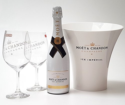 Moet & Chandon Ice Imperial Set - Champagner 75cl (12% Vol) + Flaschenkühler + 2x Gläser