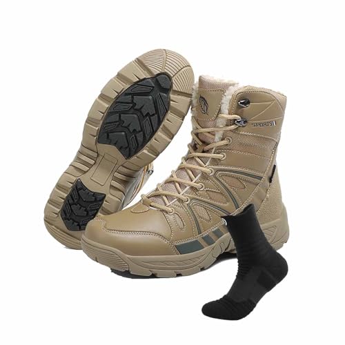 Wüstenkampfstiefel für Herren, atmungsaktive Militärkampf-Wüstenstiefel mit Sportsocken, leichte Wanderstiefel, taktische Arbeitsstiefel für Herren, Outdoor-Stiefel ( Color : Brown , Size : 42 EU )