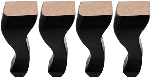 DuBom 4 x Massivholz-Möbelbeine, Holzmöbelbeine, DIY-Tischbeine, mit Montageplattenschrauben, Anti-Rutsch-Matten für Sofa (Größe: 20 cm) ()