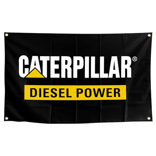 Caterpillar 2-seitige Dieselflagge aus Nylon, 90 x 152 cm, mit vier Messingschlössern