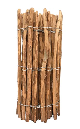 Pflanzenfuchs® Staketenzaun aus Haselnussholz - Handw. Qualitätsarbeit - Lattenabstand 8cm - Verschiedene Größen (50x460cm)