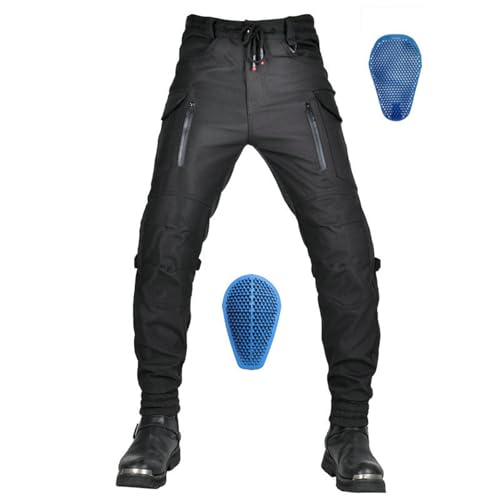 HOMDECR Motorradhose Herren/Damen, Aramid-Gewebe Stretch Jeans Hosen Herren/Damen, Motorrad Hosen Herren Herren/Damen Mit Protektoren (L)