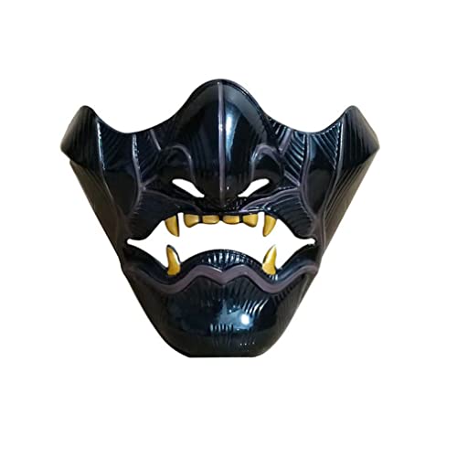 Hworks Ghost of Tsushima Ninja-Maske, Kunststoff, halbe Gesichtsabdeckung, Halloween-Kostüm, Spielrequisite