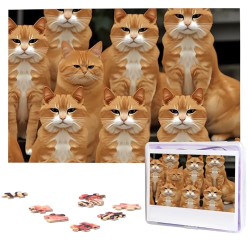 Orange Cats Puzzles 1000 Pieces Personalized Jigsaw Puzzles Photos Puzzle for Family Picture Puzzle for Adults Wedding Birthday (29.5" x 19.7")