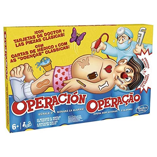 Hasbro Gaming - Operation, Klassische Edition (B2176150) spanische/portugiesische Version bunt