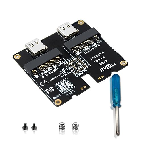 oueyfer Dualdisk NVMe SSD Zu USB 3.1 Adapter Für SSD 2230 2242 2260 2280 Festplatten JMS581 Control DualProtocol SSD Adapter NVMe Adapterkarte Zu USB Adapter NVMe Zu USB Adapter