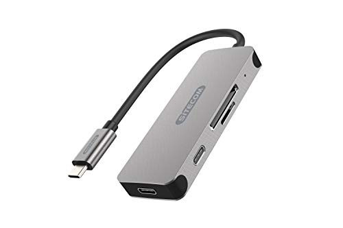 Sitecom CN-406 USB-C Hub & Card Reader | USB-C auf 2X USB-C + Micro-SD + SD/MMC/SDHC/SDXC/USH-I bis 2 TB Kartenleser Hub - für MacBook Pro/Air, Chromebook und weitere USB Typ C Geräte