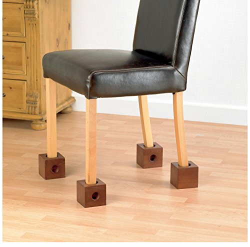 Adlatus Stuhlerhöhungen für verschiedene Stuhlfußgrößen, quadratisch, 7,5 cm, 4 Stück