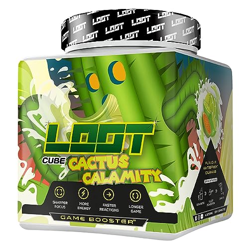 LOOT® Game Booster | Mehr Konzentration, Ausdauer, Reaktionsfähigkeit | 50 Servings (400g) mit Koffein & 20 einzigartigen Inhaltsstoffen | Flow-State® Formel | 0,8€ / Portion | Cactus Calamity