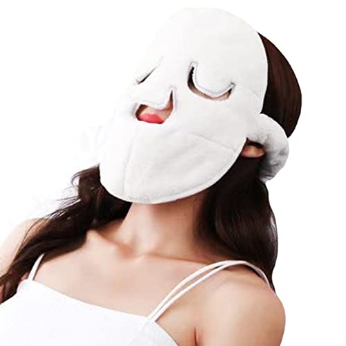 4pc Wiederverwendbare Gesichtstuchmaske, Feuchtigkeitsspendende Kalt-heiß-kompresse, Gesichtsdampfer, Handtuchmaske Schönheit Hautpflege Spa-tücher Maske Für Frauen Mädchen Weiß()