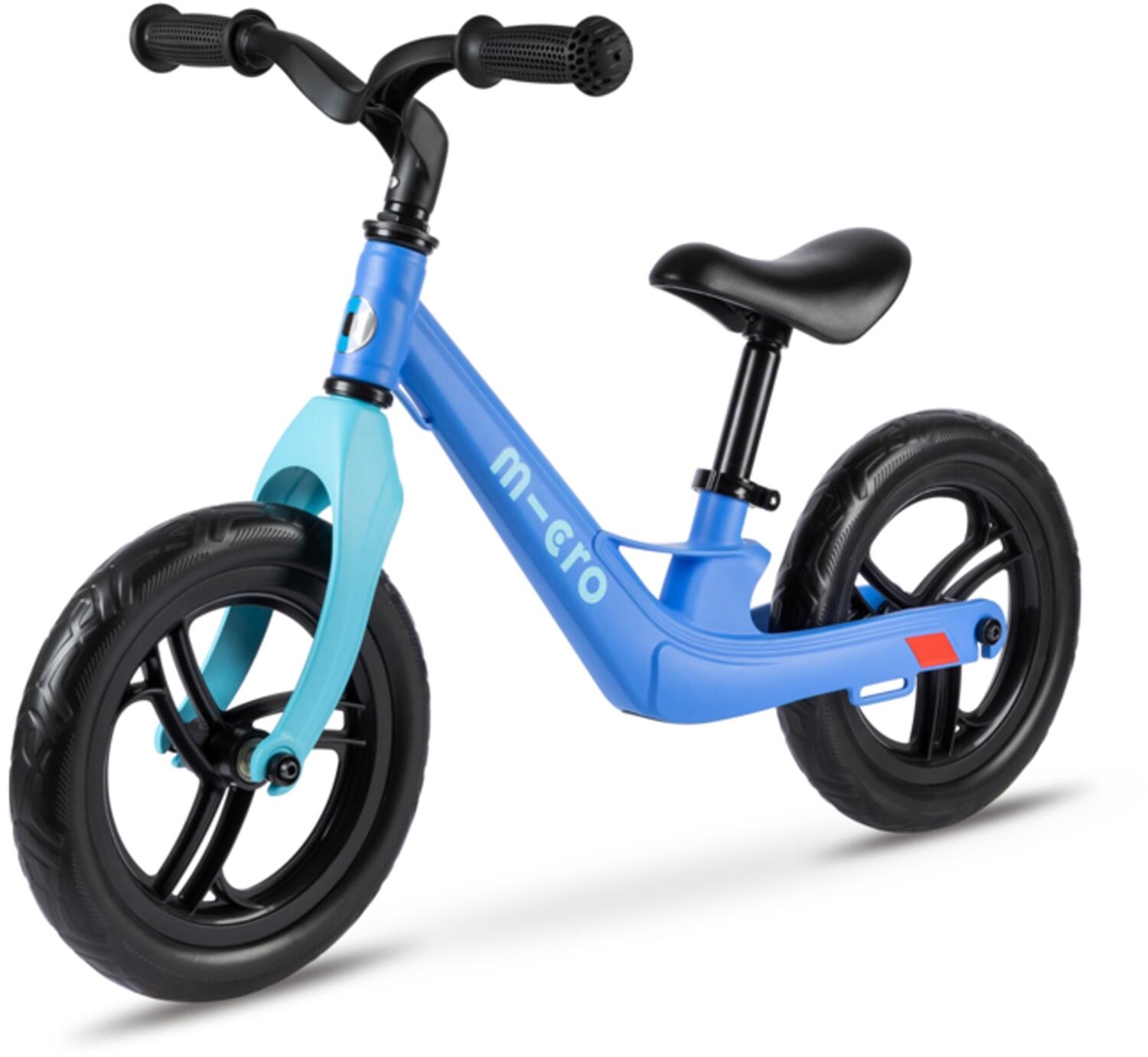 Micro® Balance Bike Lite, 2 Jahre, sehr leicht, Magnesiumrahmen, Gewicht: 2,6 kg, max. Belastung: 50 kg, Hinterradaufhängung, verstellbarer Sattel (Chameleon Blue)