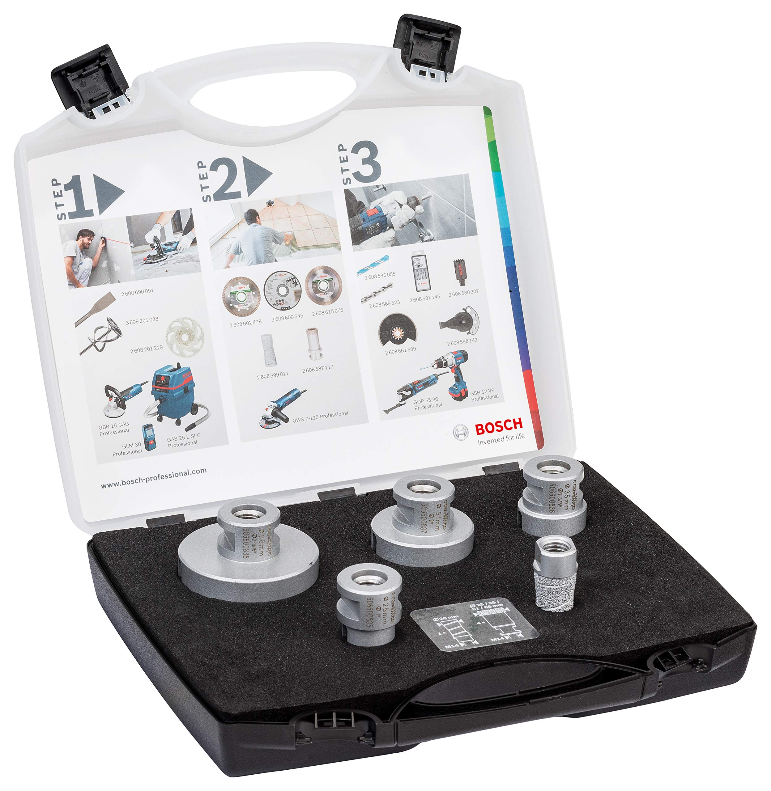 Bosch Professional 5 tlg. Diamanttrockenbohrer Dry Speed Best for Ceramic Set (für Keramik, Zubehör Winkelschleifer)